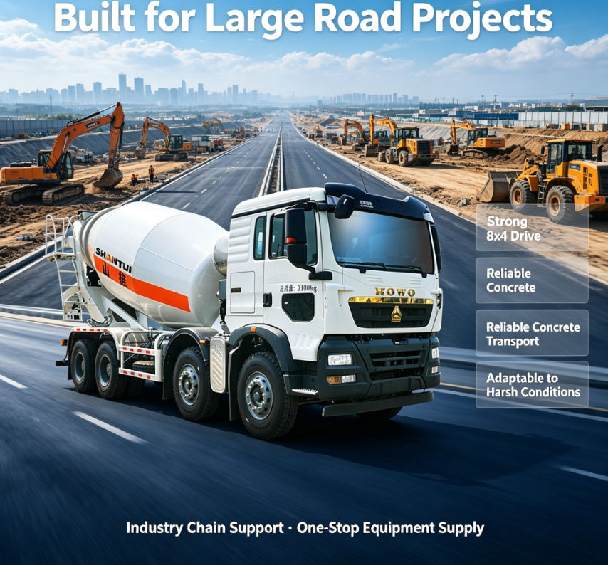 Betonomieszarka 8cbm C610 z kabiną MAN T5G, silnikiem Weichai 8x4 do budownictwa