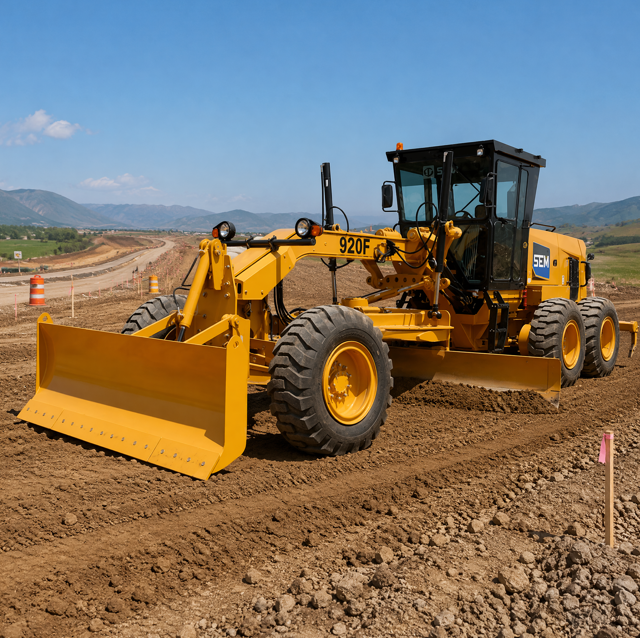 SEM920F F-Series Tier 2 Motor Grader, SDEC Engine PPPC Load-sensing Hydraulic Road Grader